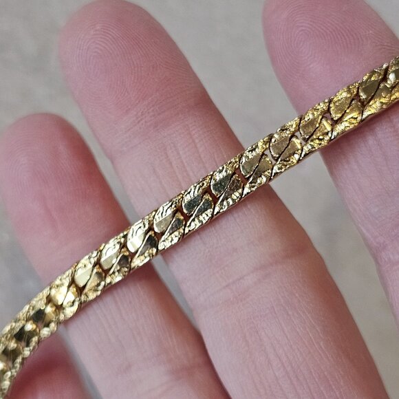 VTG Gold Plated Flat Chain Necklace 18 Inches Classic 5 mm Gift For Her - Picture 6 of 11